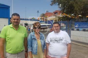 Procesión terrestre-marítimo de la Virgen del Carmen por la bahía de Melenara (Foto TA)